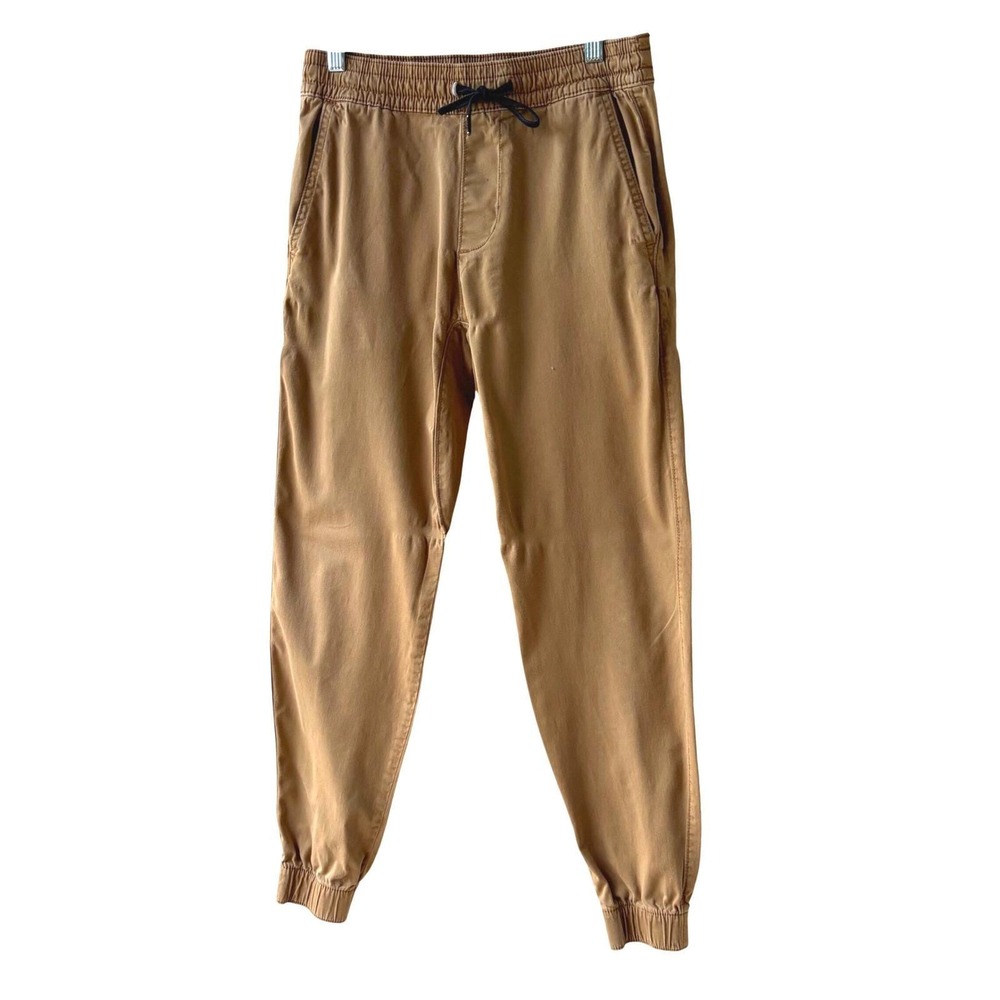 Hollister Men's Jogger Pants Sz S Tan Drawstring Elastic Waist Casual Streetwear